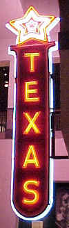 Neon sign from movie house