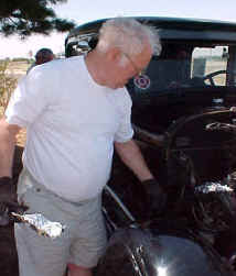 Lyle Meek removing our lunch from the manifold