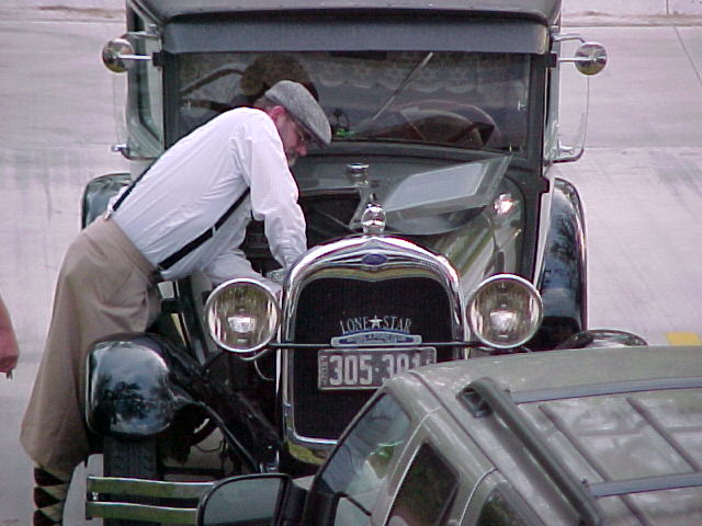 Working on a 1928 Model A Ford Tudor Sedan